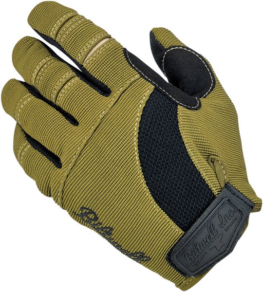 BILTWELL Moto Gloves - Olive/Black - Small
