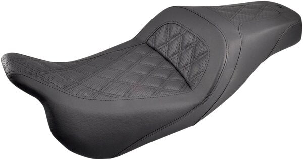 SADDLEMEN Slim Seat - Black - Lattice Stitch - 99-07 Flht/Fltr - 08011387