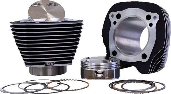 136 " Big Bore Cylinder Kit -Black Granite/ Highlighted Fins - M8