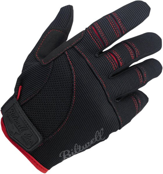 BILTWELL Moto Gloves - Black/Red - XS