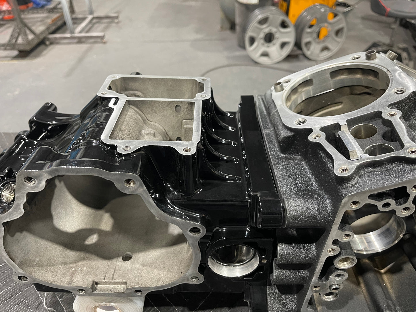 Engine and transmission cases.